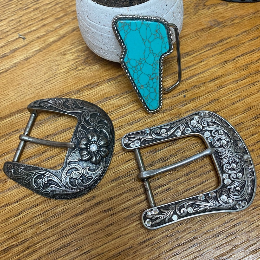 Set of 3 Western Belt Buckles